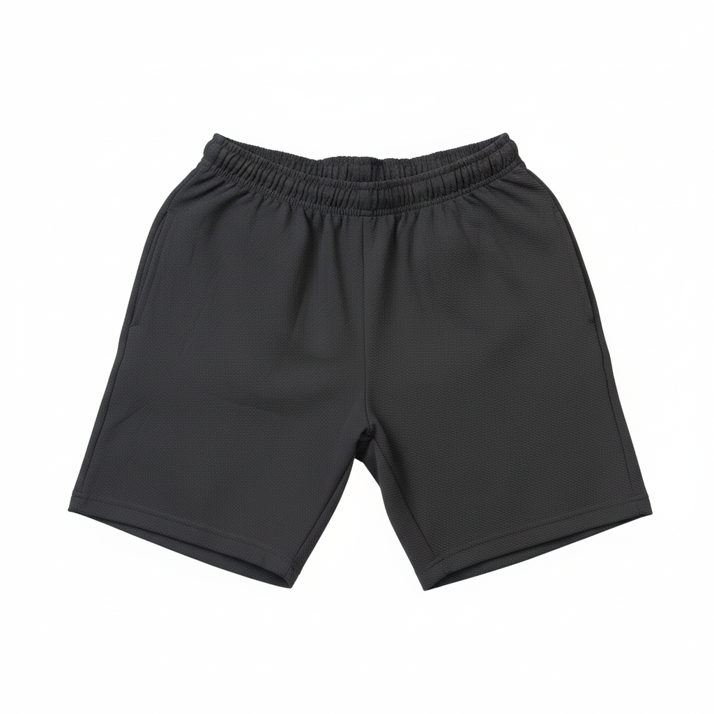 Black Textured Shorts