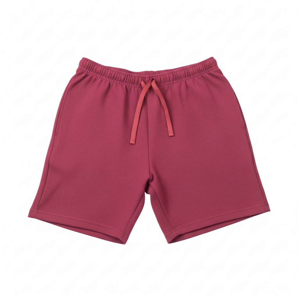 Burgundy Textured Shorts