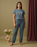 Slate Gray Loungewear Set - 'It Turns Darkness Into Light'