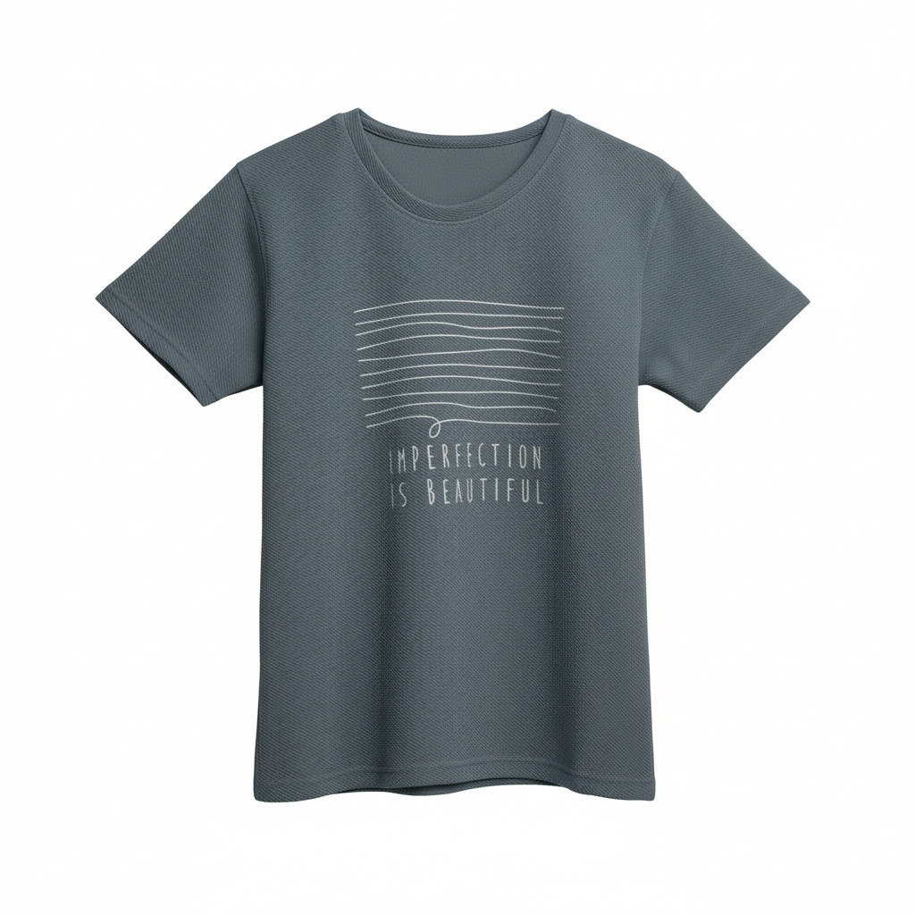 Grey Blue Textured T-Shirt