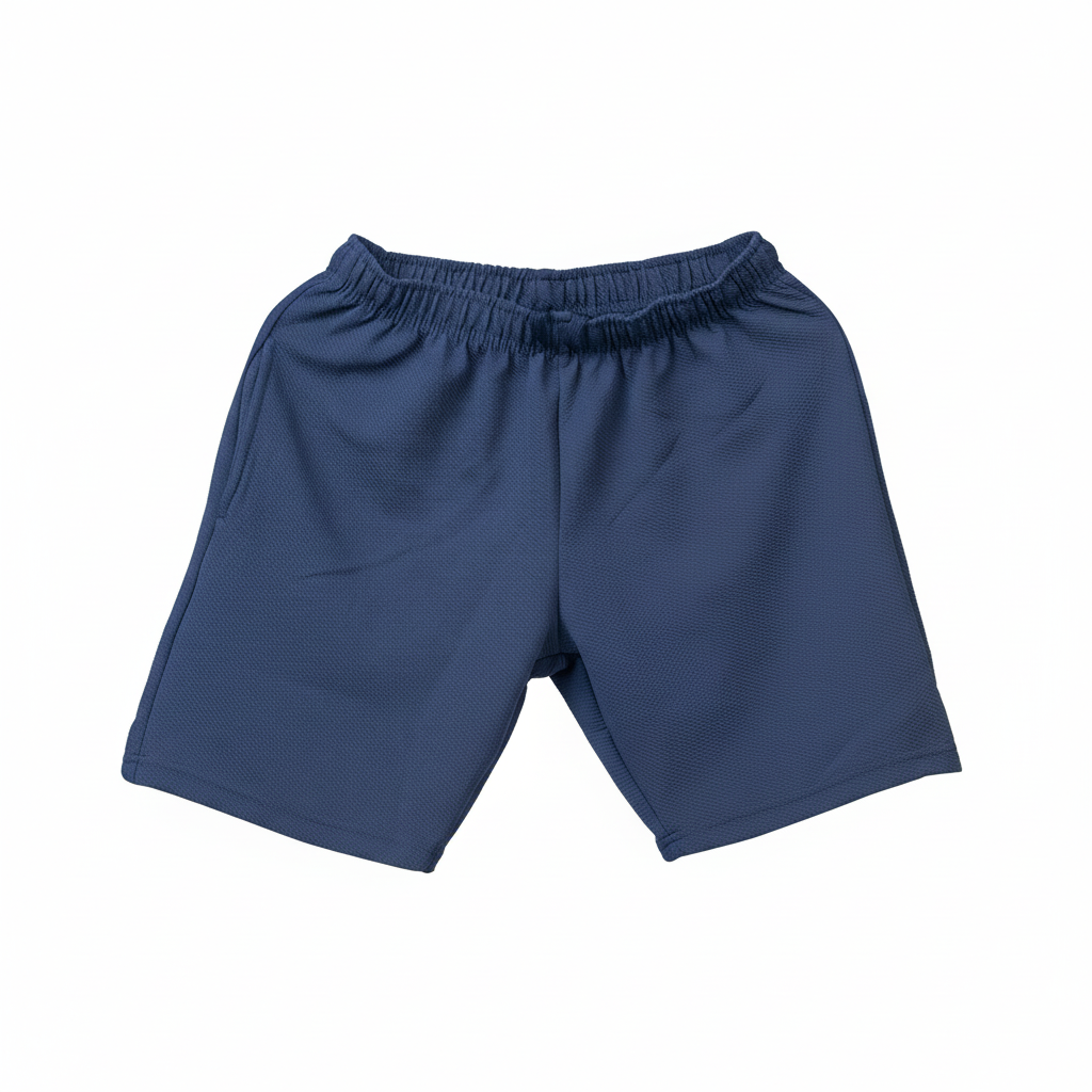 Navy Blue Textured Shorts