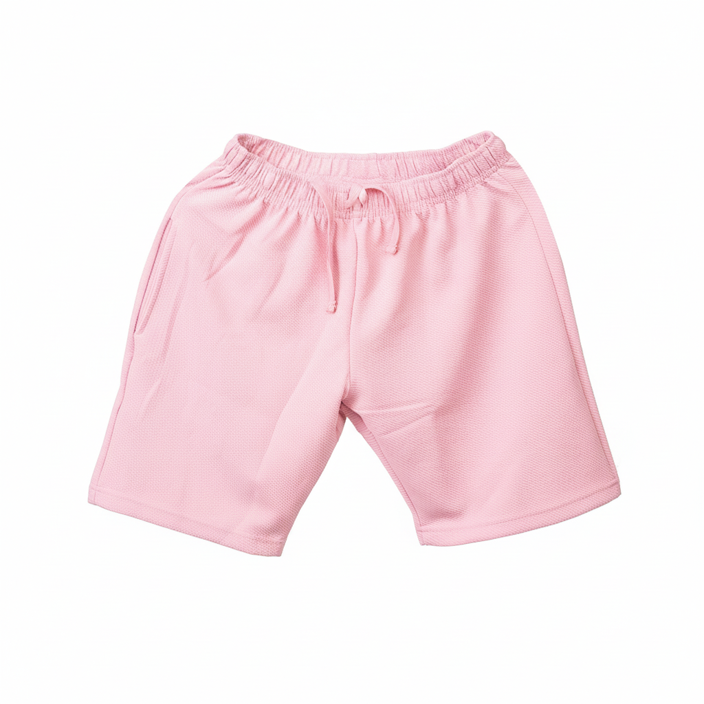 Pink Textured Shorts