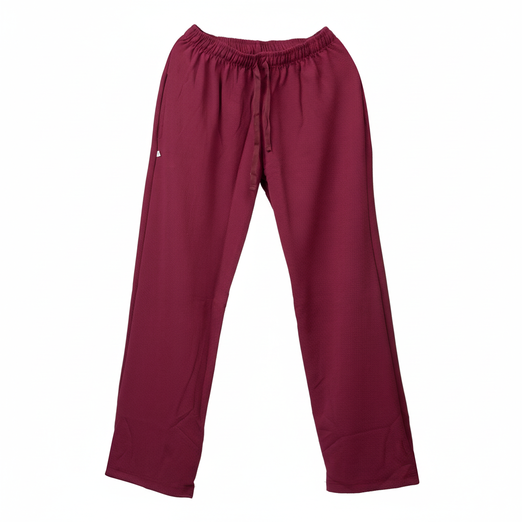 Professional photo of burgundy lounge pants